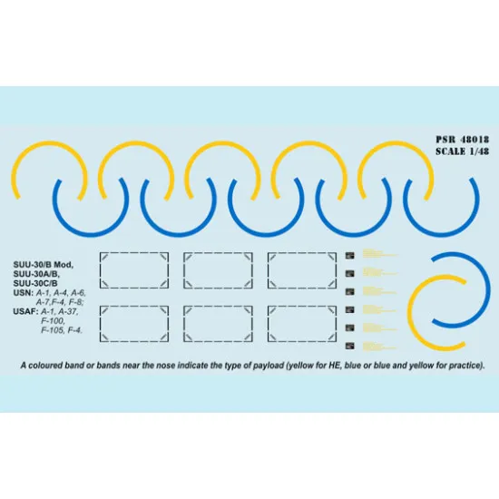 Print Scale PSR48018 1/48 SUU-30 Dispenser. Viet Nam War. SUU-30A/B Mod. 4 pc