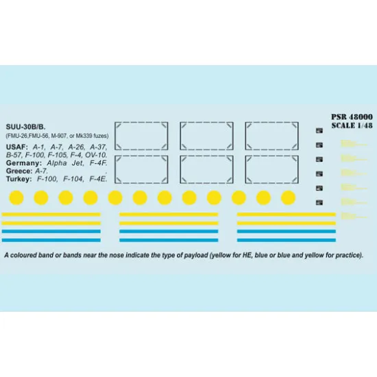 Print Scale PSR48020 1/48 SUU-30 Dispenser. SUU-30B/B (late). 4 pc