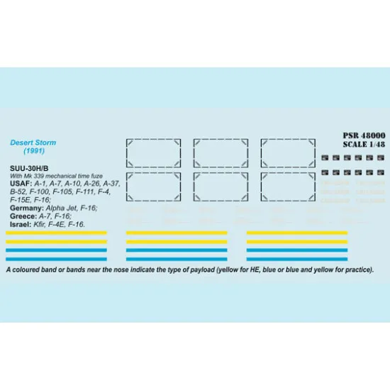 Print Scale PSR48021 1/48 SUU-30 Dispenser Desert Storm 1991 SUU-30H/B 4 pc