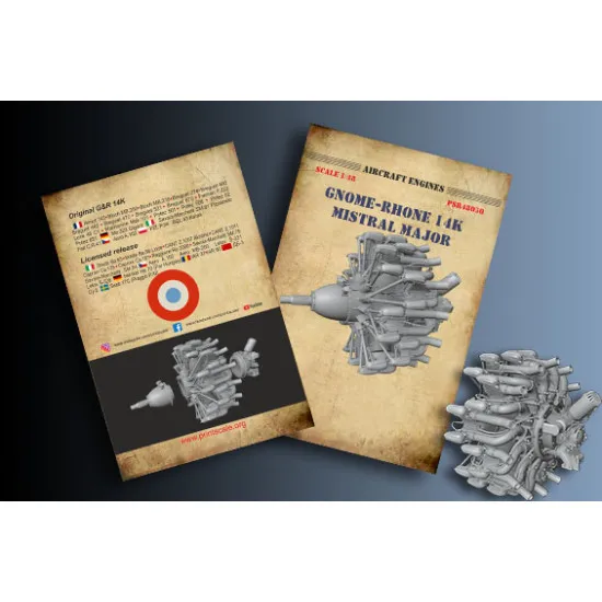 Print Scale PSR48030 1/48 Gnome-Rhone 14K Mistral Major. Scale resin model kit