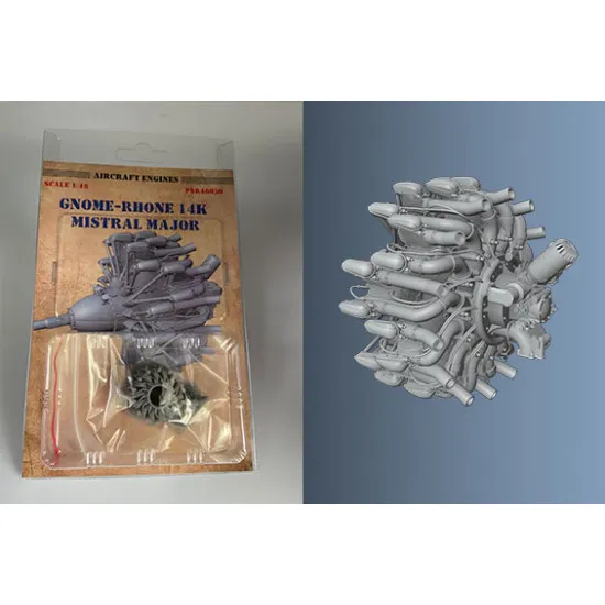 Print Scale PSR48030 1/48 Gnome-Rhone 14K Mistral Major. Scale resin model kit