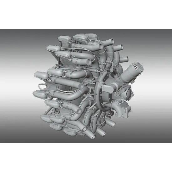 Print Scale PSR48030 1/48 Gnome-Rhone 14K Mistral Major. Scale resin model kit