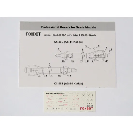 Foxbot 72-064 - 1/72 - Kh-29L/T & APU-58-1 Stencils