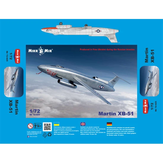 Mikro Mir 72-025 - 1/72 - Martin XB-51 Plastic model kit