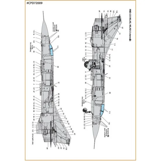 Clear Prop CPD72009 1/72 MiG-23ML, MLA, MLD, P, MLAE standard english stencils