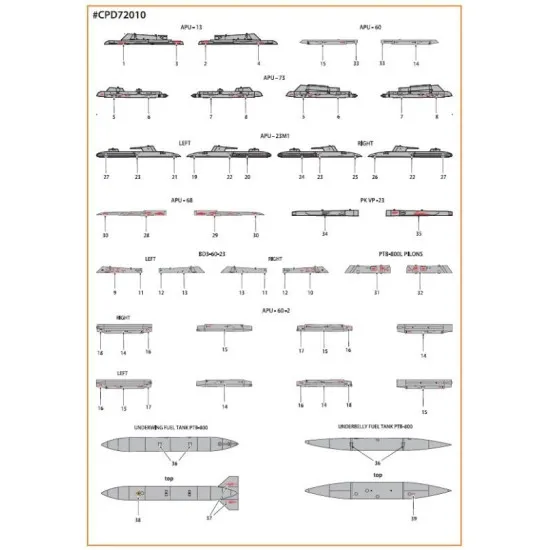 Clear Prop CPD72010 1/72 MiG-23ML, MLA standard stencils for grey paint schemes