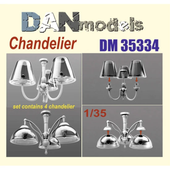 Dan Models 35334 - 1/35 - Chandelier 4 pcs Accessories for diorama Dan Models 35334 - 1/35 - Chandelier 4 pcs Accessories for diorama