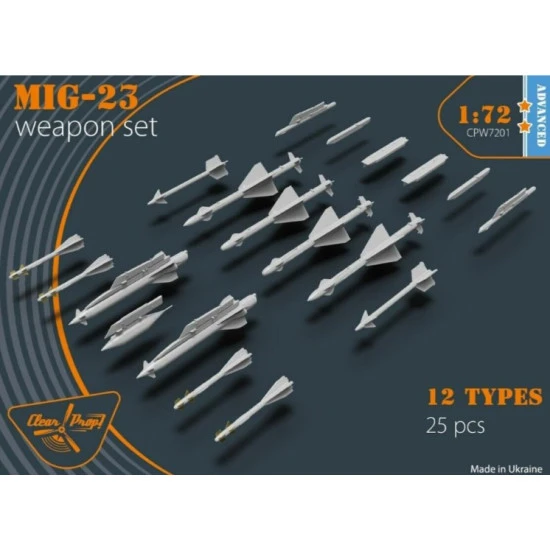 CLEAR PROP CPW7201 - 1/72 - MIG-23 WEAPON SET FOR CLEAR PROP 72032