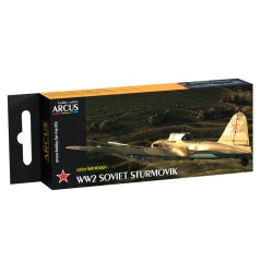 Arcus 1001 Enamel paints set WW2 Soviet Sturmovik 6 colors in set