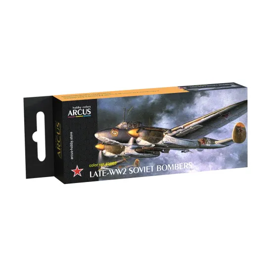 Arcus 1003 Enamel paints set Late-WW2 Soviet Bombers 6 colors in set