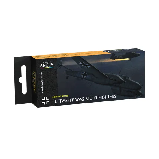 Arcus 2006 Enamel paints set Luftwaffe WW2 Night Fighters 6 colors in set