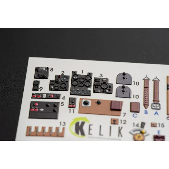 Kelik K32008 - 1/32 - Ki-61-I interior 3D decals for Hasegawa kit