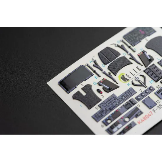 Kelik K48047 - 1/48 F-35A Lightning II interior 3D decals for Kitty Hawk kit