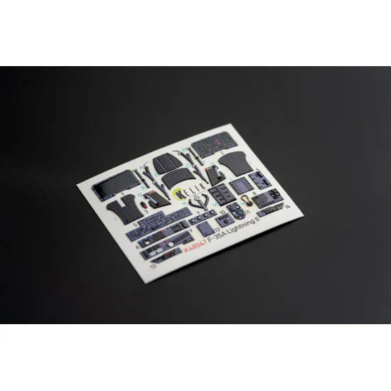 Kelik K48047 - 1/48 F-35A Lightning II interior 3D decals for Kitty Hawk kit