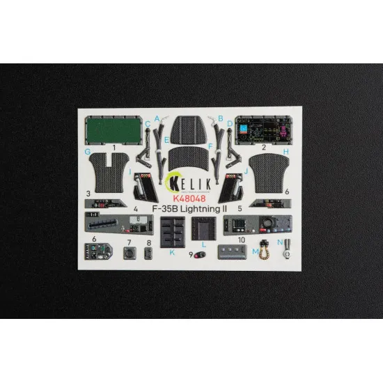 Kelik K48048 - 1/48 F-35B Lightning II interior 3D decals for Kitty Hawk kit