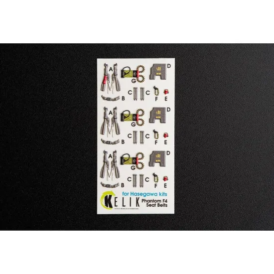 Kelik K72029 1/72 F-4B N Phantom II interior 3D decals for Hasegawa kit