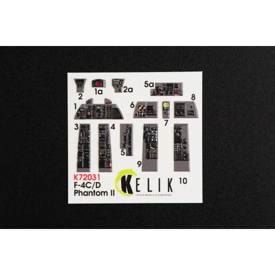 Kelik K72031 1/72 F-4 Phantom II interior 3D decals for Hasegawa kit