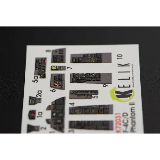 Kelik K72031 1/72 F-4 Phantom II interior 3D decals for Hasegawa kit