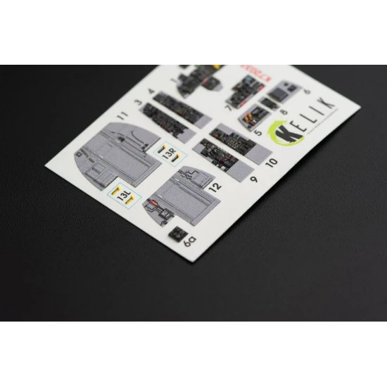 Kelik K72032 1/72 F-4EJ Kai Phantom II interior 3D decals for Hasegawa kit