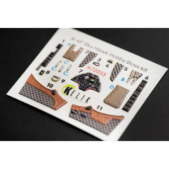Kelik K72033 1/72 A-4F Skyhawk interior 3D decals for HobbyBoss kit