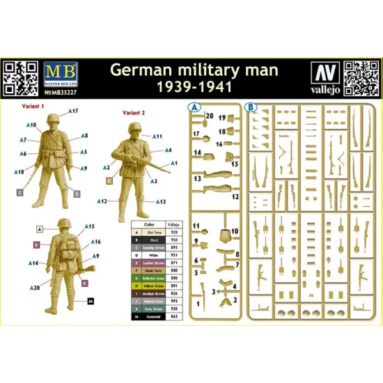 Us Stock Master Box 35227 1/35 German Military Man, 1939-1941 Ww Ii