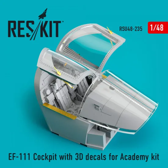 Reskit RSU48-0235 1/48 EF-111 Cockpit with 3D decals for Academy kit