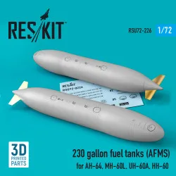 Reskit RSU72-0226 1/72 230 gallon fuel tanks (AFMS) for AH-64, MH-60L, UH-60A, HH-60 (2 pcs) (3D printing)