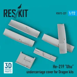 Reskit RSU72-0227 1/72 He-219 Uhu undercarriage covers for Dragon kit 3D printing