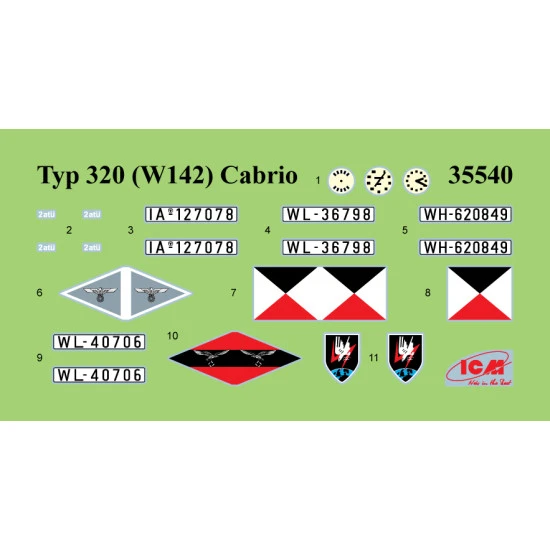 ICM 35540 - 1/35 - Typ 320 (W142) Cabriolet WWII German Staff Car