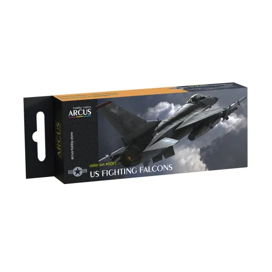 Arcus 5001 Enamel paints set US Fighting Falcons 6 colors in set 10ml