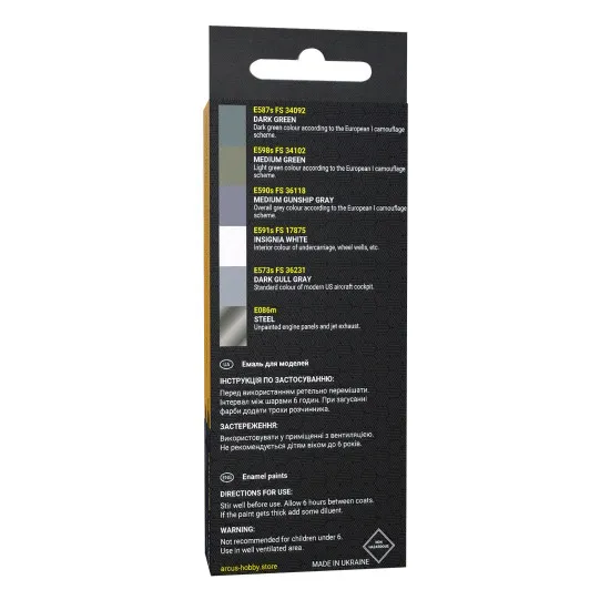 Arcus 5008 Enamel paints set US MAC EURO I Air Lifters 6 colors in set 10ml