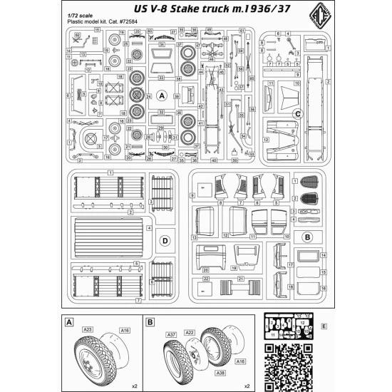 ACE 72584 - 1/72 - US V-8 Stake truck m.1936/37 scale plastic model kit