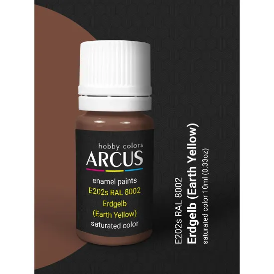 Arcus 202 Enamel paint. Wehrmacht. RAL 8002 Erdgelb (Earth Yellow) 10ml