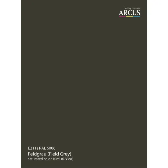 Arcus 211 Enamel paint. Wehrmacht. RAL 6006 Feldgrau (Field Grey) 10ml