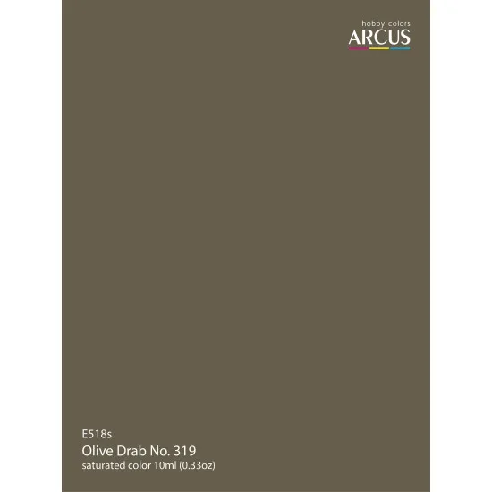 Arcus 518 Enamel paint USAF Olive Drab No. 319 Saturated color 10ml