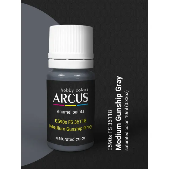 Arcus 590 Enamel paint USAF FS 36118 Medium Gunship Gray Saturated color 10ml