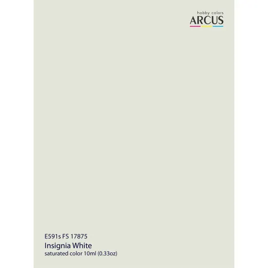 Arcus 591 Enamel paint USAF FS 17875 Insignia White Saturated color 10ml