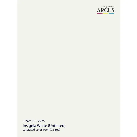 Arcus 592 Enamel paint USAF 17925 Insignia White (Untinted) Saturated color 10ml
