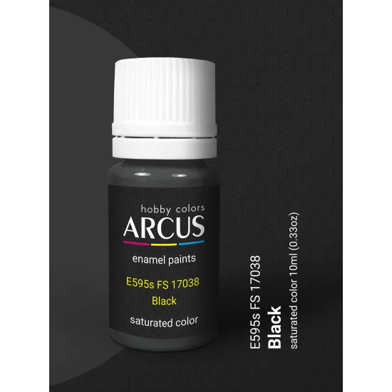Arcus 595 Enamel paint USAF FS 17038 Black Saturated color 10ml