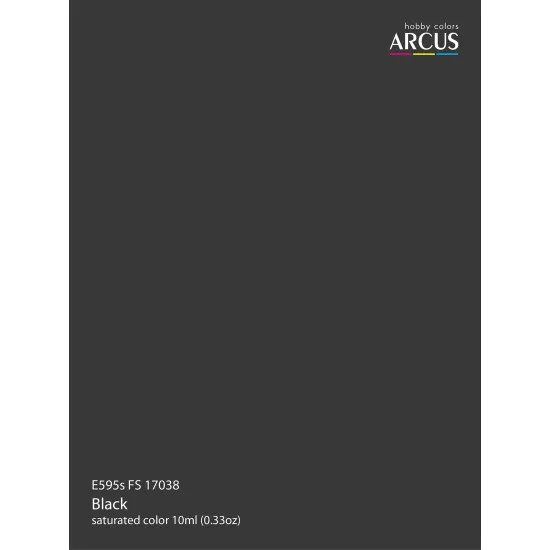 Arcus 595 Enamel paint USAF FS 17038 Black Saturated color 10ml