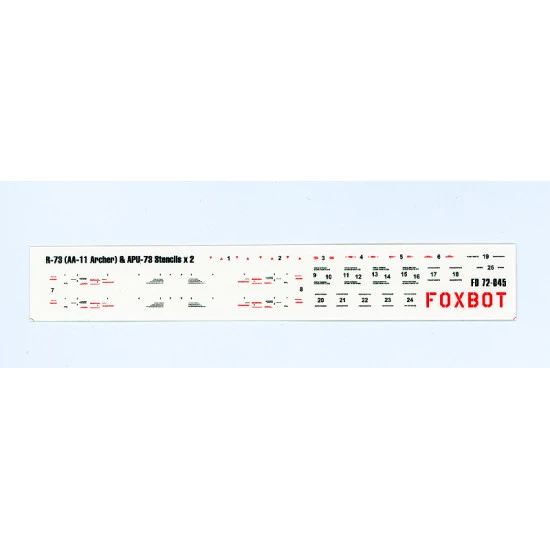 Foxbot 72-045 - Stencils for Missile R-73 (AA-11 Archer) & APU-73