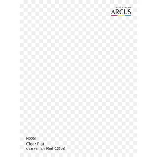 Arcus 006 Enamel paint Transparent gloss varnish. Clear Flat 10ml