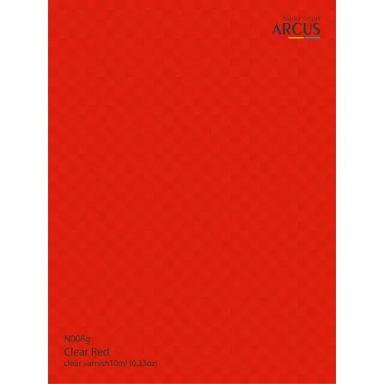 Arcus 008 Enamel paint Transparent gloss varnish. Clear Red 10ml