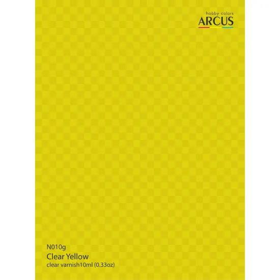 Arcus 010 Enamel paint Transparent gloss varnish. Clear Yellow 10ml