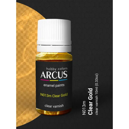 Arcus 013 Enamel Paint Transparent Gloss Varnish. Clear Gold 10ml