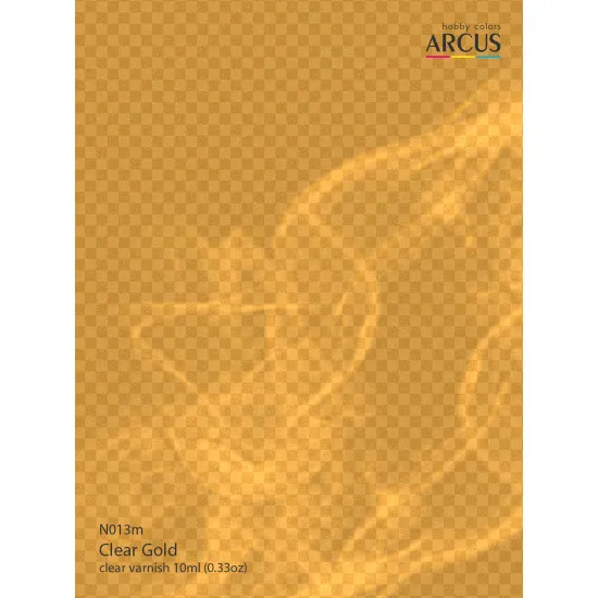 Arcus 013 Enamel Paint Transparent Gloss Varnish. Clear Gold 10ml