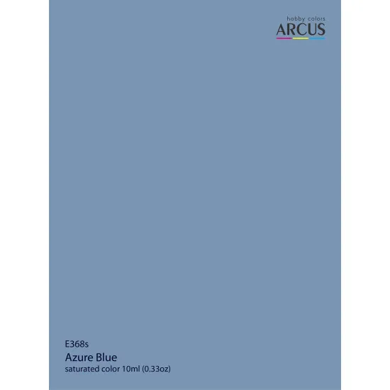 Arcus 368 Enamel paint Royal Air Force Azure Blue Saturated color 10ml