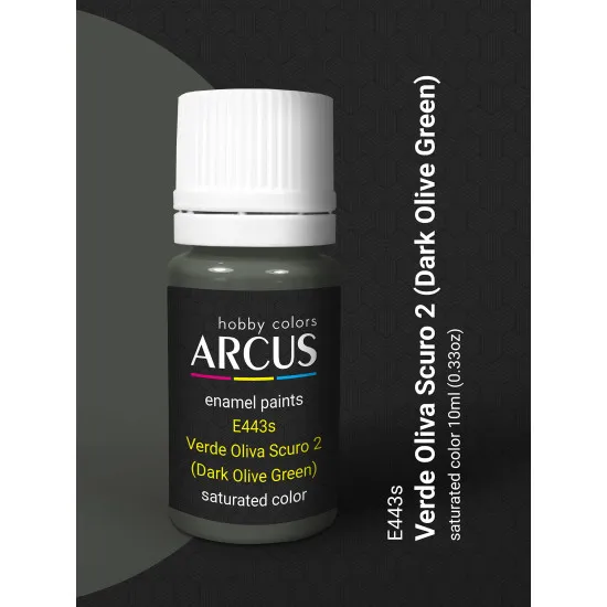 Arcus 443 Enamel paint Regia Aeronautica Italiana Verde Oliva Scuro 2 Dark Olive Green 10ml