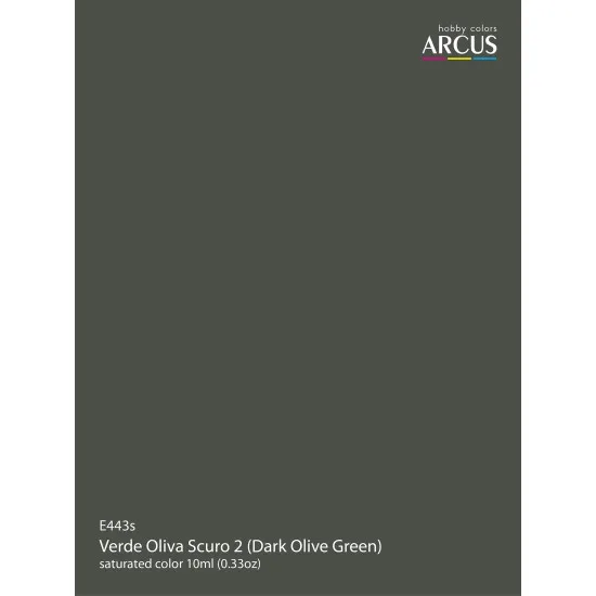 Arcus 443 Enamel paint Regia Aeronautica Italiana Verde Oliva Scuro 2 Dark Olive Green 10ml