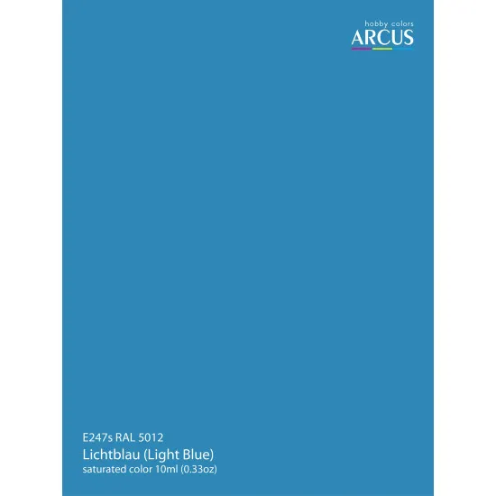 Arcus 247 Enamel paint PSU Ukraine RAL 5012 Lichtblau Saturated color 10ml